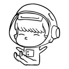 cartoon curious astronaut