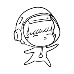 cartoon curious astronaut