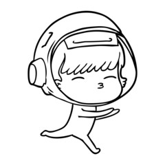 cartoon curious astronaut