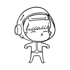 cartoon curious astronaut