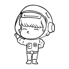 cartoon curious astronaut