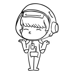 cartoon curious astronaut