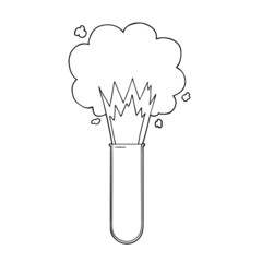 cartoon exploding chemicals in test tube