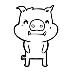 angry cartoon pig