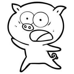 cartoon pig shouting