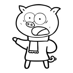 cartoon pig shouting