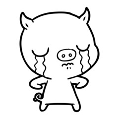 cartoon pig crying