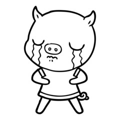 cartoon pig crying