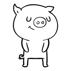 happy cartoon pig