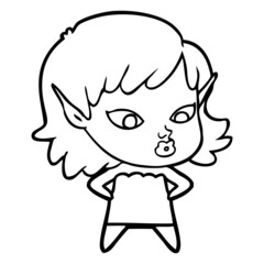 pretty cartoon elf girl