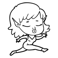 pretty cartoon elf girl