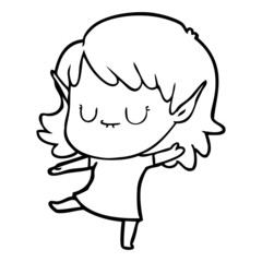 happy cartoon elf girl
