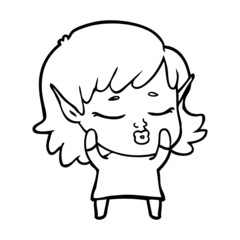 pretty cartoon elf girl