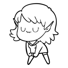 happy cartoon elf girl posing