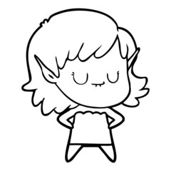 happy cartoon elf girl