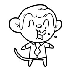 crazy cartoon business monkey