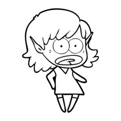 cartoon shocked elf girl