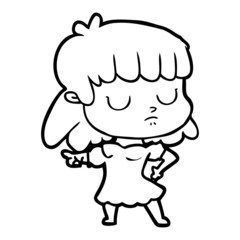cartoon indifferent woman
