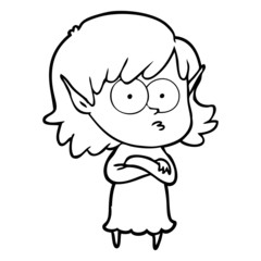 cartoon elf girl staring