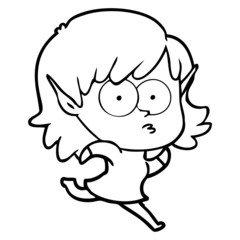 cartoon elf girl staring