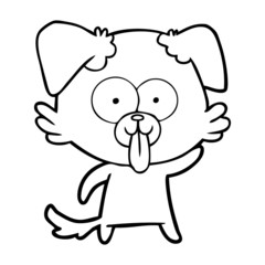 cartoon dog with tongue sticking out