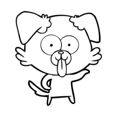 cartoon dog with tongue sticking out