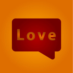 Chat box with the inscription love