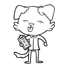 cartoon dog with clip board