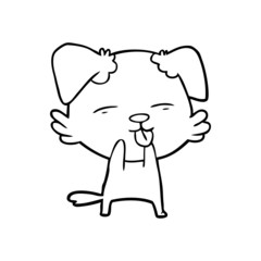 cartoon dog sticking out tongue