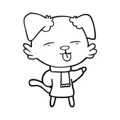 cartoon dog sticking out tongue