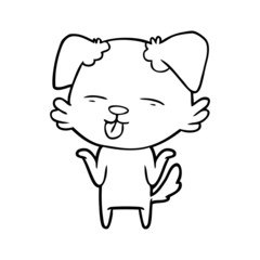 cartoon dog sticking out tongue