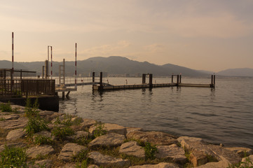 Obraz premium Otsu Port on Lake Biwa,Shiga,Japan.
