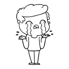 cartoon man crying
