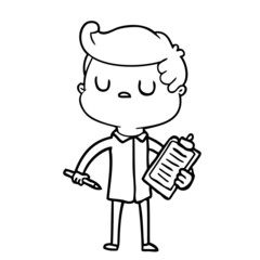 cartoon aloof man