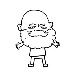 cartoon man with beard frowning