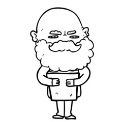 cartoon man with beard frowning