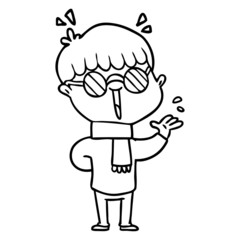 cartoon boy wearing spectacles