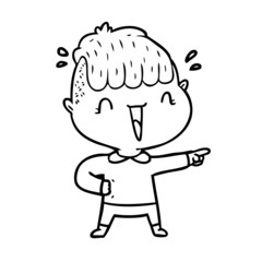 cartoon happy boy surprised