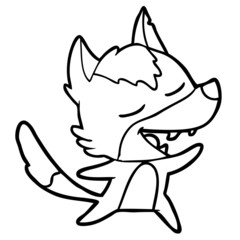 cartoon wolf laughing