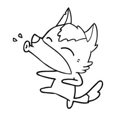 Fototapeta premium howling wolf cartoon