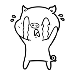 Obraz premium crying pig cartoon