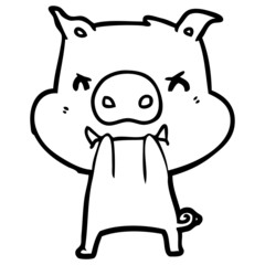 angry cartoon pig