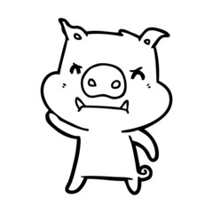 angry cartoon pig