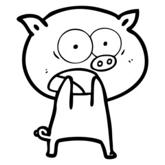 cartoon pig shouting