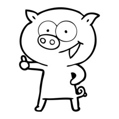 Obraz na płótnie Canvas cheerful pig cartoon