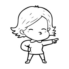 cartoon woman pointing