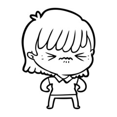 annoyed cartoon girl