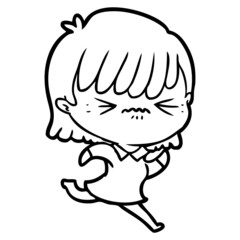 annoyed cartoon girl