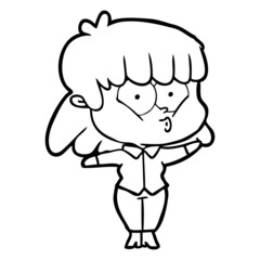cartoon whistling girl