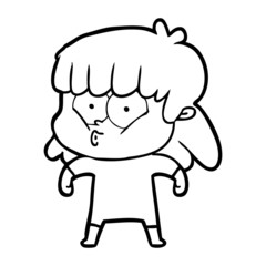 cartoon whistling girl